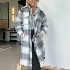 New Long Flannel Shacket